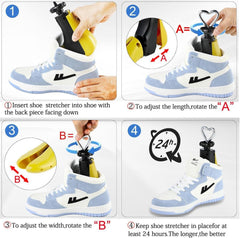 Schuhspanner Damen Herren Schuhdehner 4-Wege mit Schuhlöffel Gelb 37-43