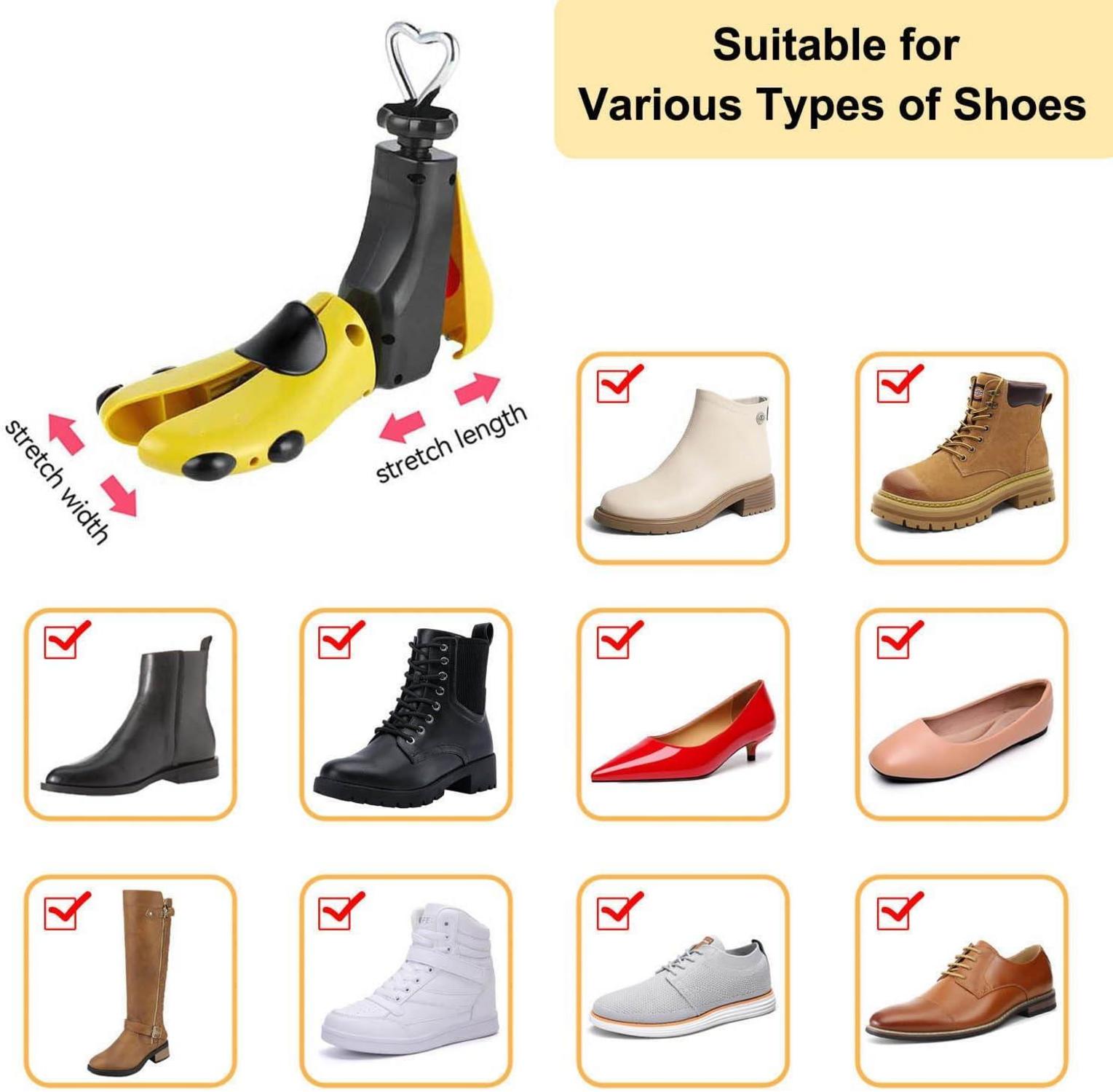Schuhspanner Damen Herren 4-Wege Stiefelspanner Schuhdehner Gelb