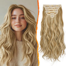 Wellige Highlight Clip in Extensions 6-teilig 50cm Goldblond