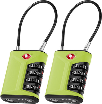 TSA Kabelschloss 4 Stellig grün 2er Set