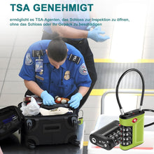 ZHEGE TSA Kabelschloss 4-stellig 2er Set Grün