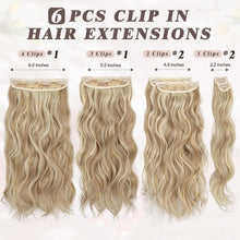 Clip in Haarverlängerung 40CM Wellig Blond Extensions 6PCs