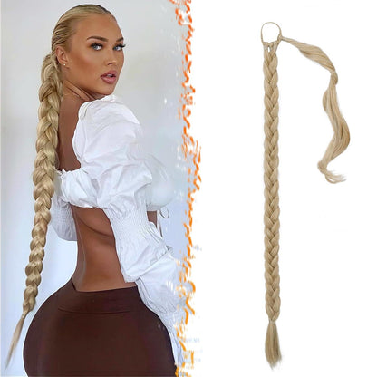76cm Blond Mix Braid Extensions Pferdeschwanz Haarteil für Frauen