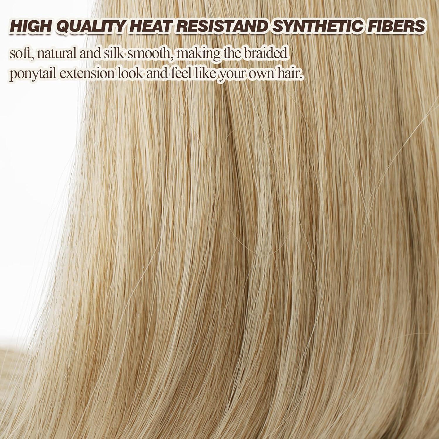 76cm Blond Mix Braid Extensions Pferdeschwanz Haarteil für Frauen