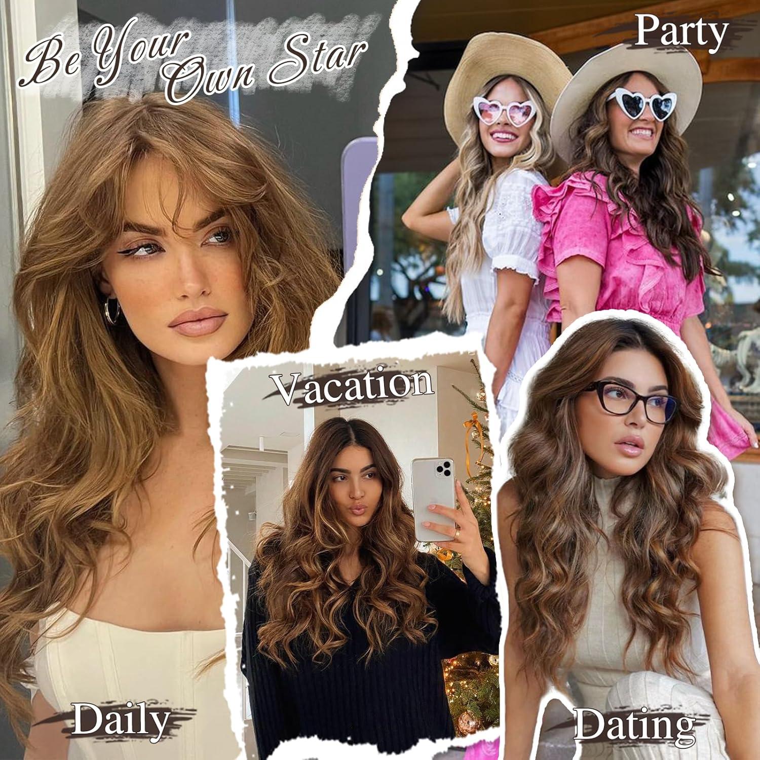 Clip in Haarverlängerung 50CM Highlight Wellige Extensions