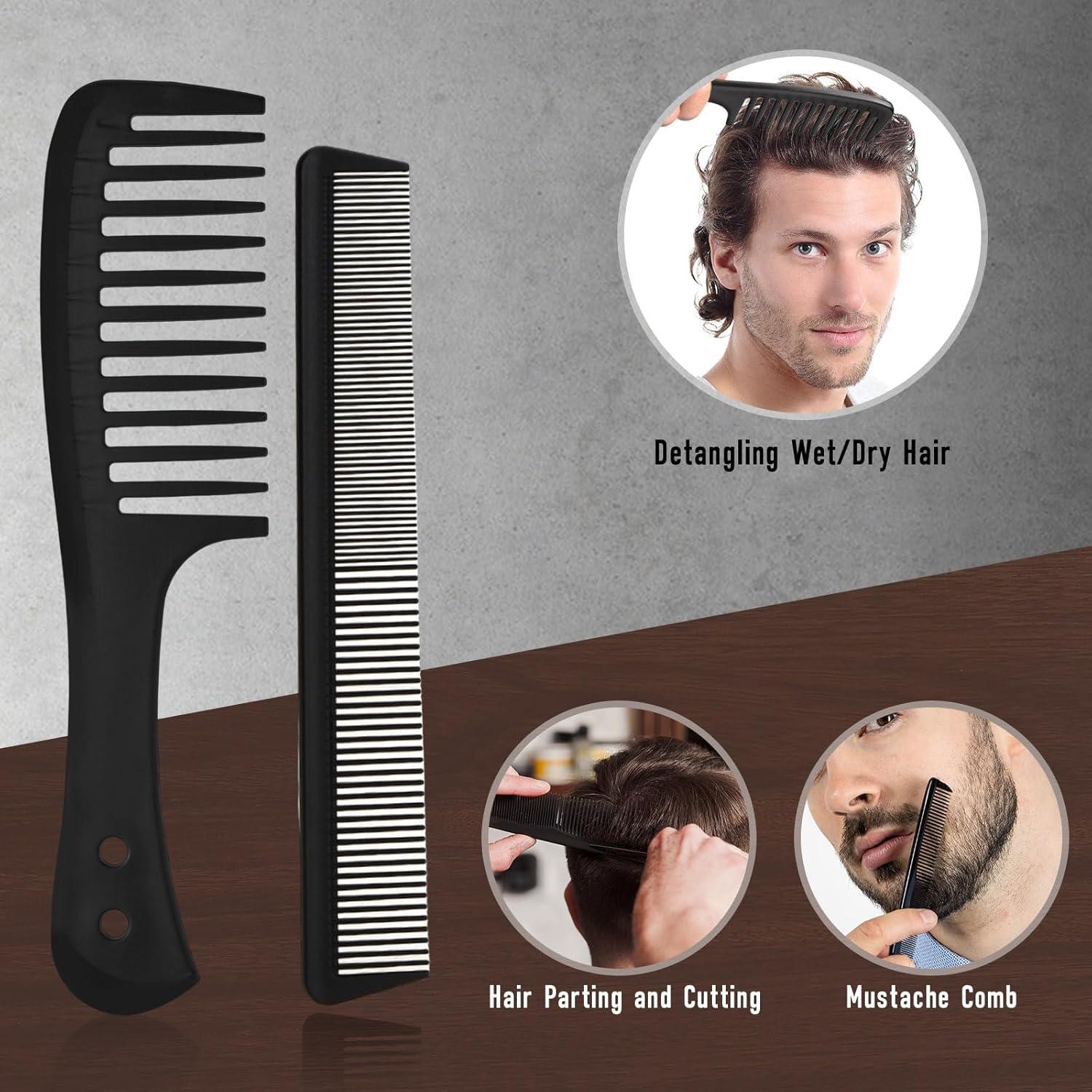 Dylapick Haarbürste Kamm Männer Styling Set Wildschweinborsten Rund Lockenbart Kamm Grobzinkig Sleek Bürste