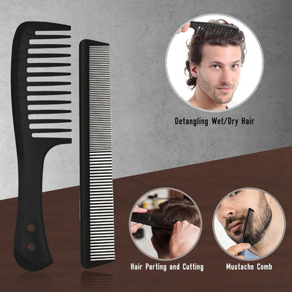 Dylapick Haarbürste Kamm Männer Styling Set Wildschweinborsten Rund Lockenbart Kamm Grobzinkig Sleek Bürste