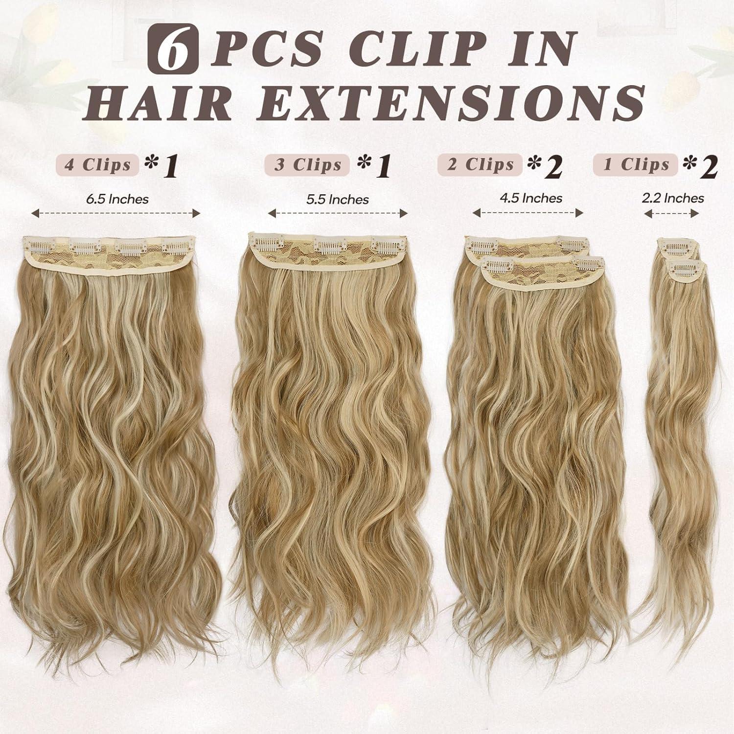 Clip-In Extensions Haarverlängerung Wellig - 6-teilig - 40cm