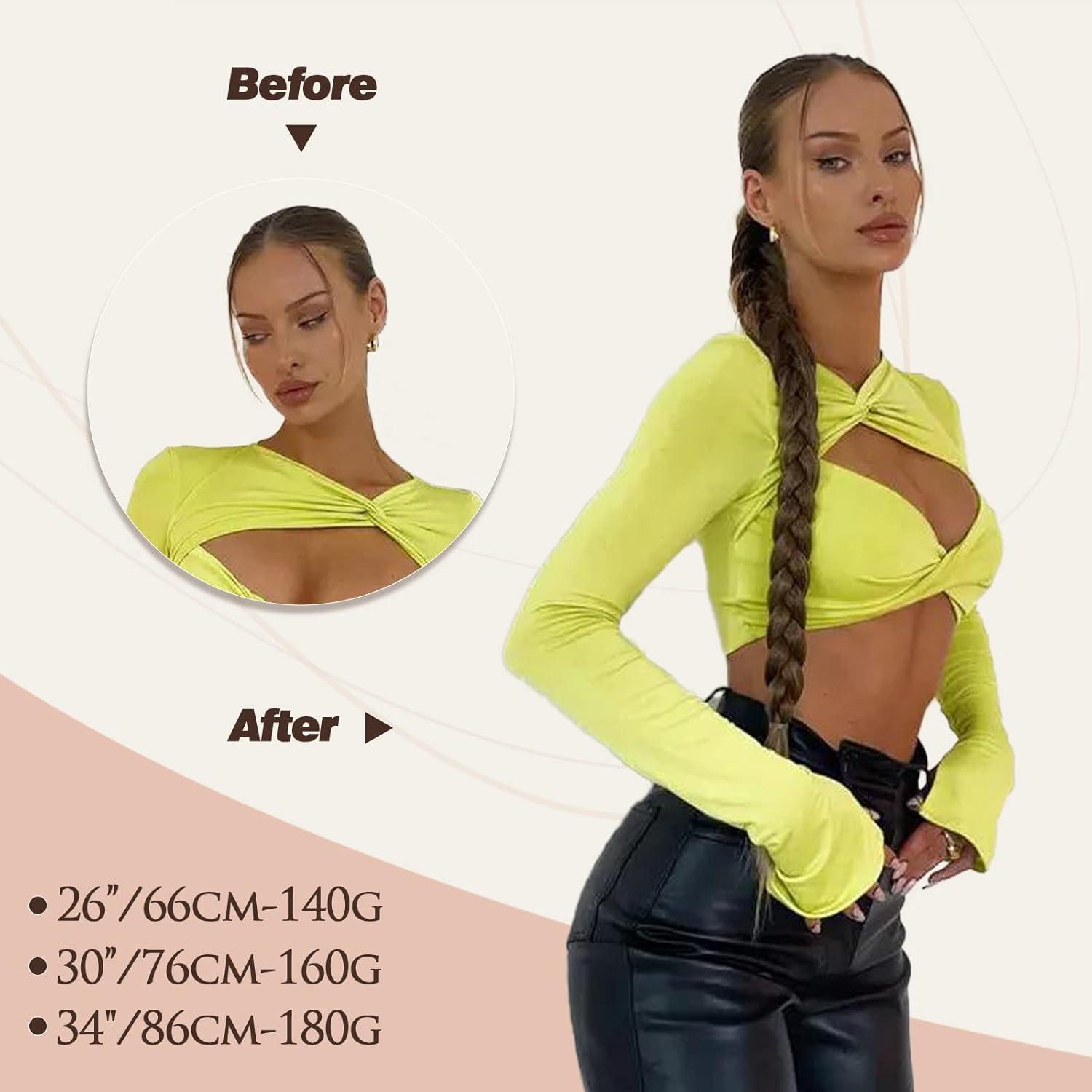 BARSDAR 76cm Synthetik Braid Extensions Pferdeschwanz Verlängerung Braun