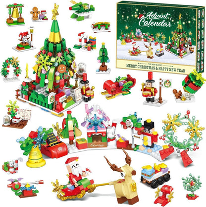 Adventskalender 2024 Kinder Bausteine Weihnachts Bauklötze 12 in 1
