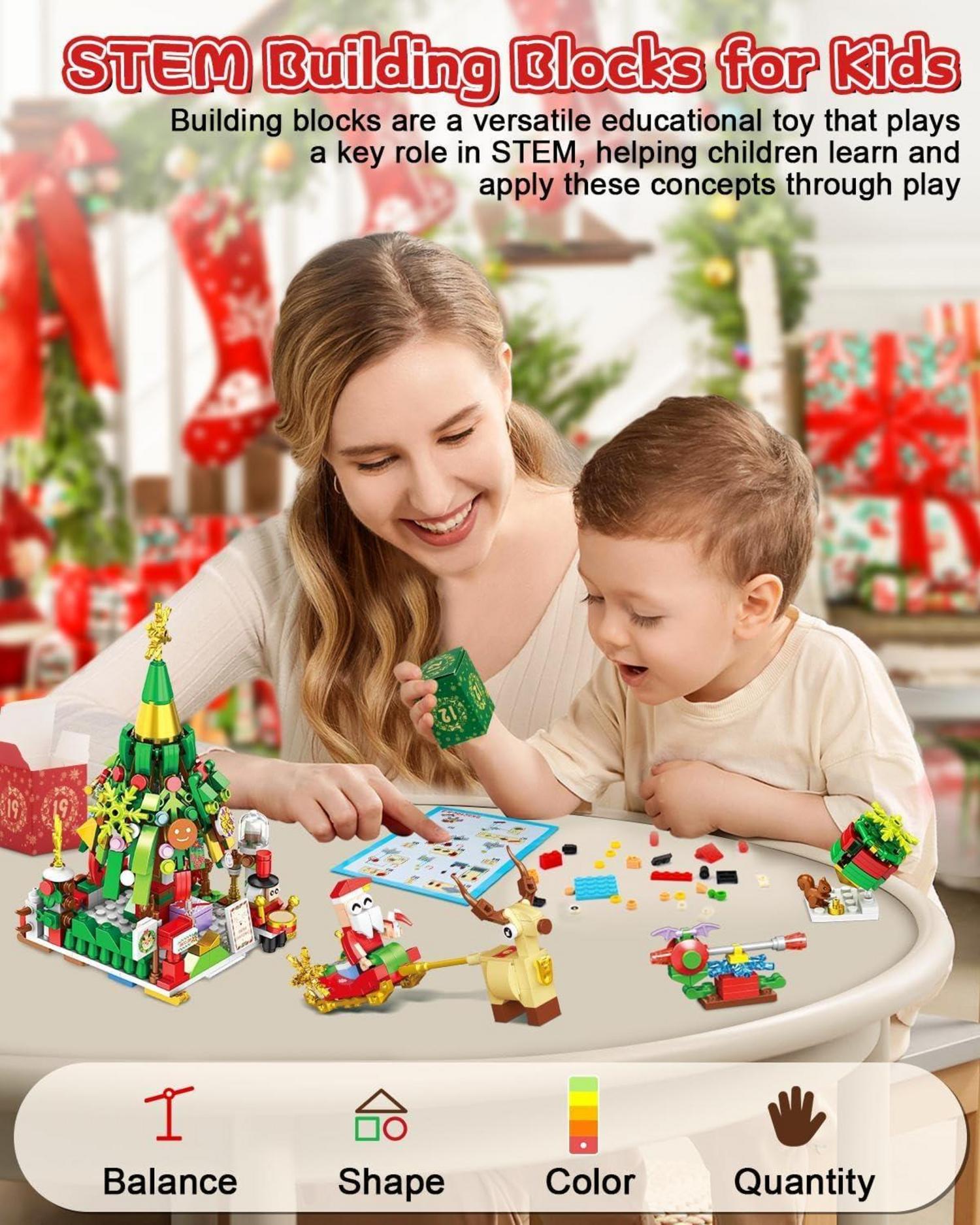 2024 Weihnachts Adventskalender Kinder Bausteine Blocks 12 in 1