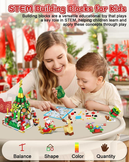 2024 Weihnachts Adventskalender Kinder Bausteine Blocks 12 in 1
