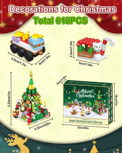 2024 Weihnachts Adventskalender Kinder Bausteine Blocks 12 in 1