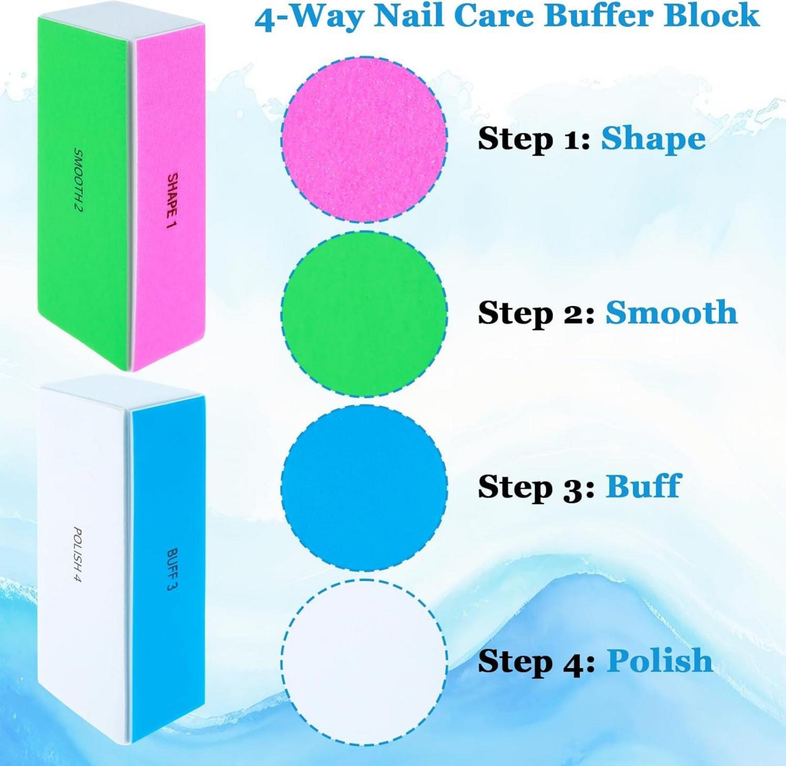 6er Nagelpolierblock Set Professionelle Hochglanz Nagelfeile 4-stufig Körnung 80/80
