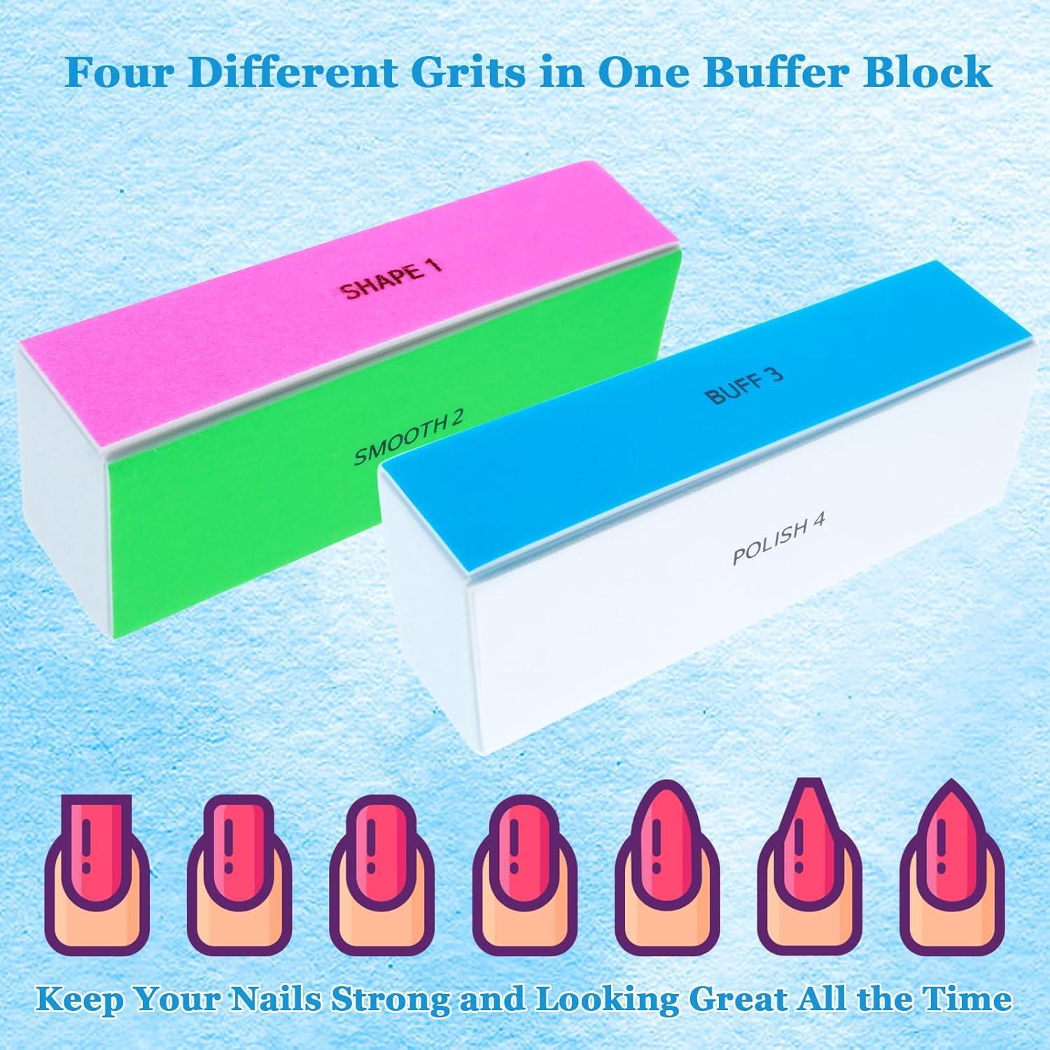 6er Nagelpolierblock Set 4-stufig Hochglanz Profi Polierer Nagelfeilen 80/80