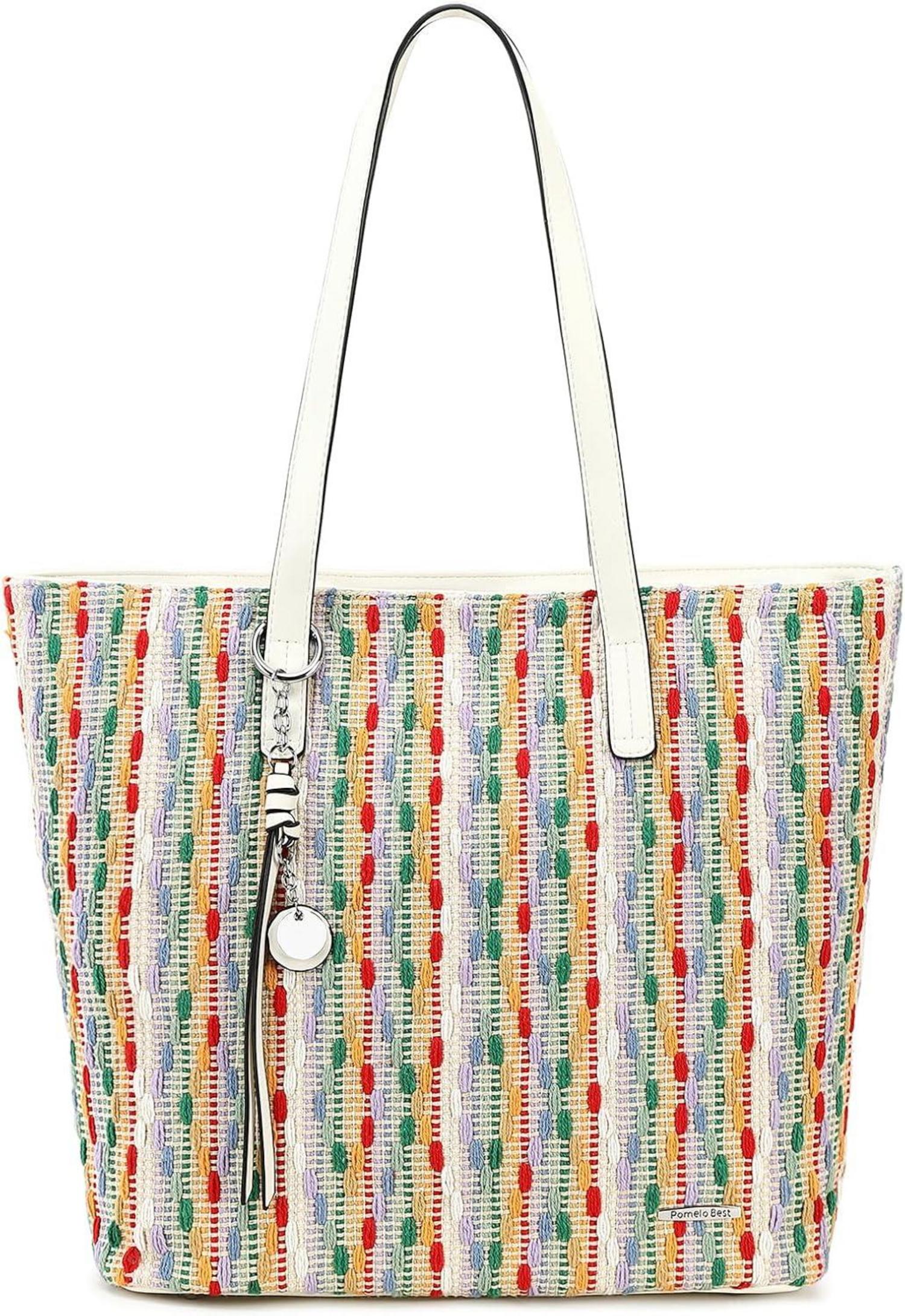 Moderne Damen Handtasche Shopper Kunstleder Floral Design