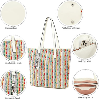 Damen PU Handtasche Blumen Shopper Groß Büro Einkauf