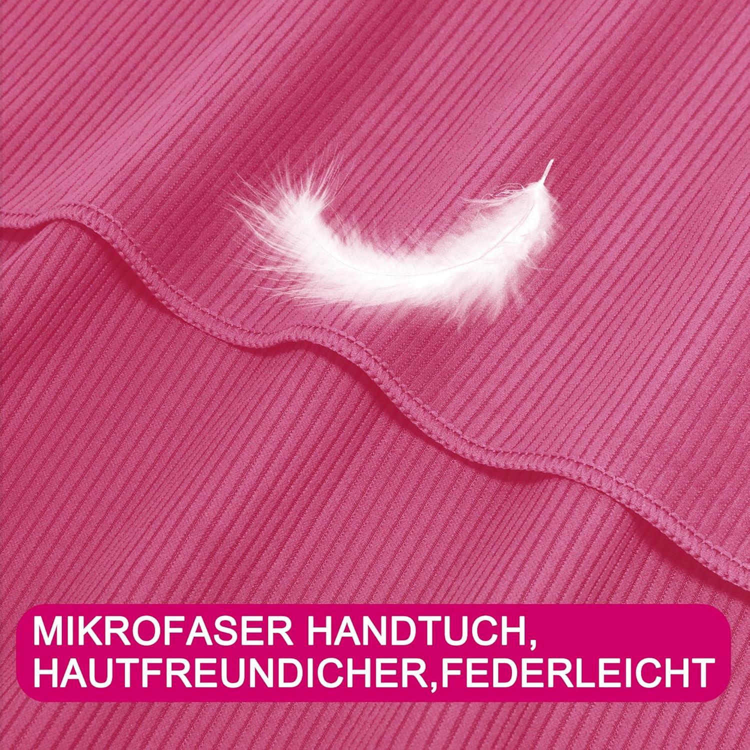 Mikrofaser Handtuch Set 100x50cm 3 Stück Rosa Fitness