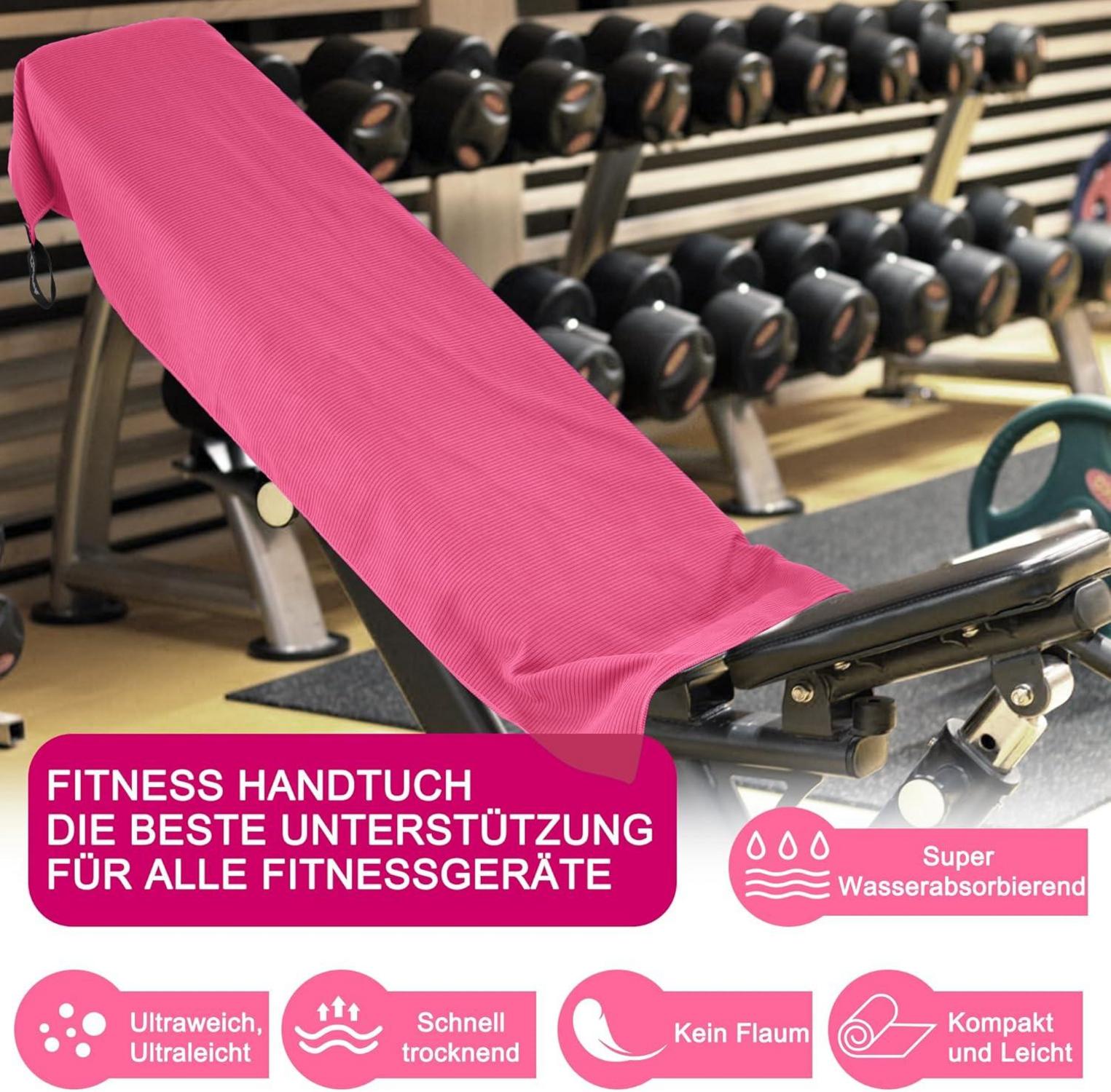 Mikrofaser Handtuch Set Fitness Sport Camping Reise 100x50cm 3er Pack Rosa