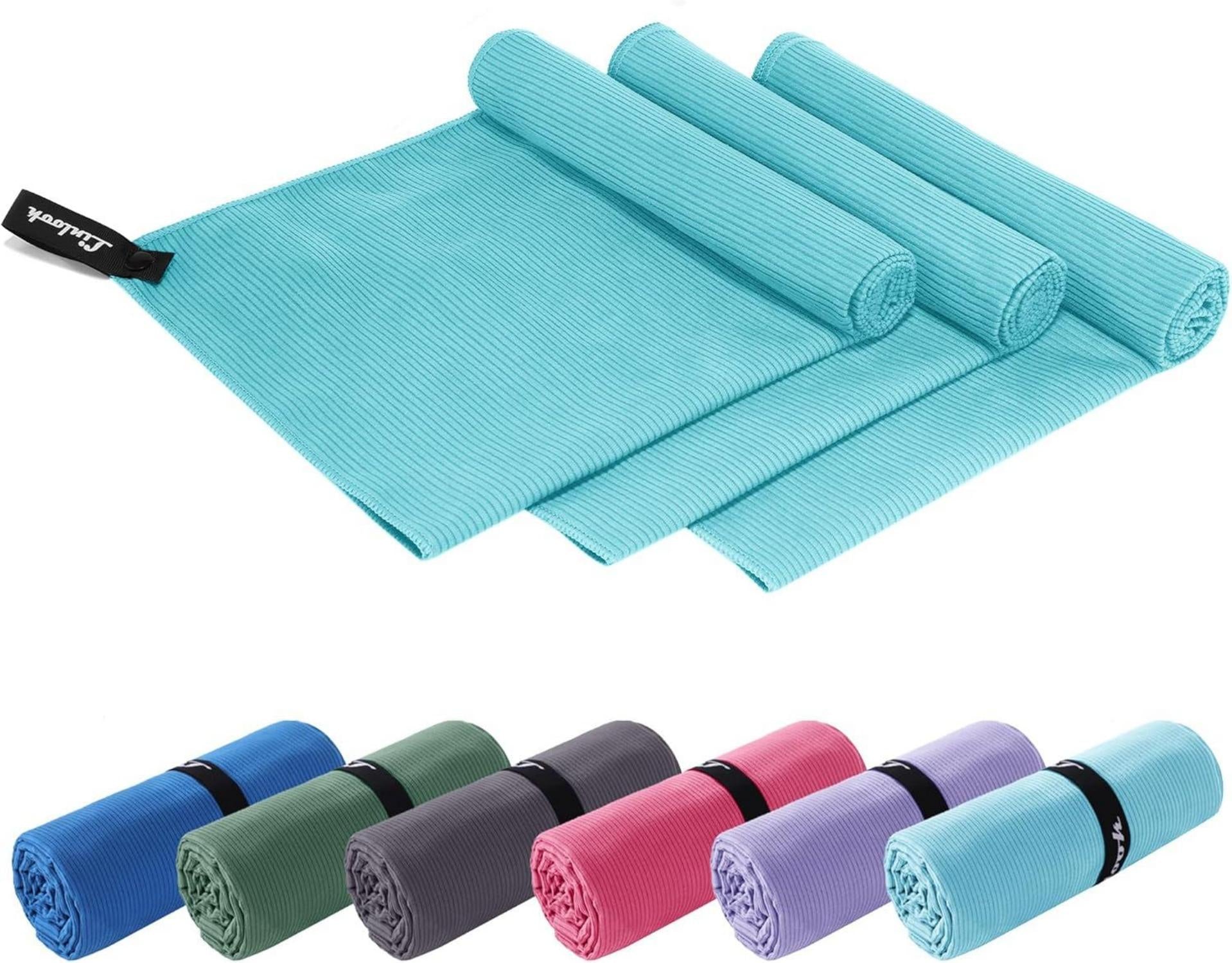 Mikrofaser Handtuch Set Schnelltrocknend Kompakt Rutschfest 100x50cm