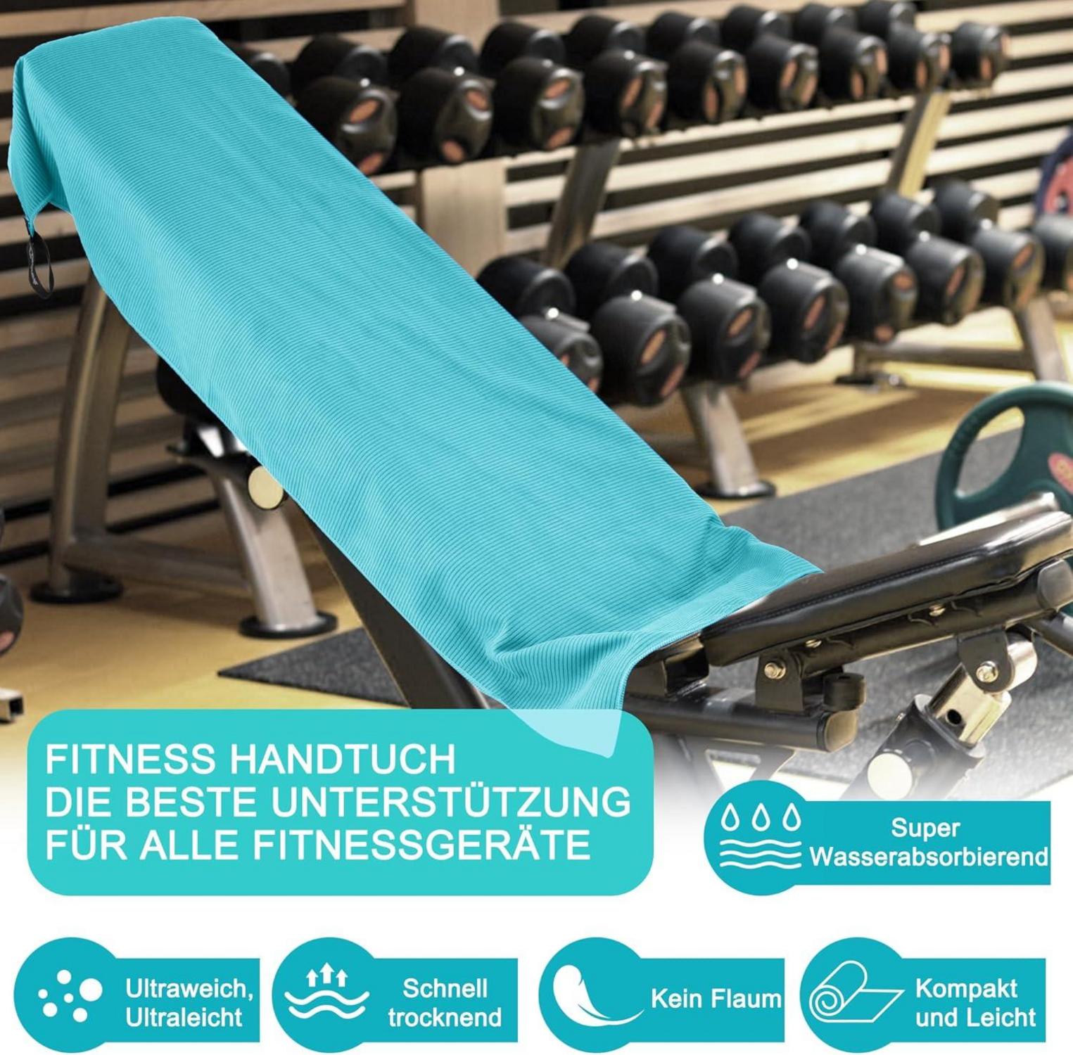 Mikrofaser Handtuch Set Fitness Sport Camping Reise 100x50cm 3er Blau