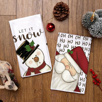 2er Weihnachtsdeko Geschirrtuch Weihnachtsbaummotiv Saugfähig 40x60