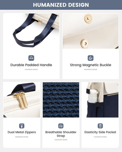 Rucksack Damen Blau Schulrucksack Mädchen Laptopfach 15,6 Zoll 2 in 1