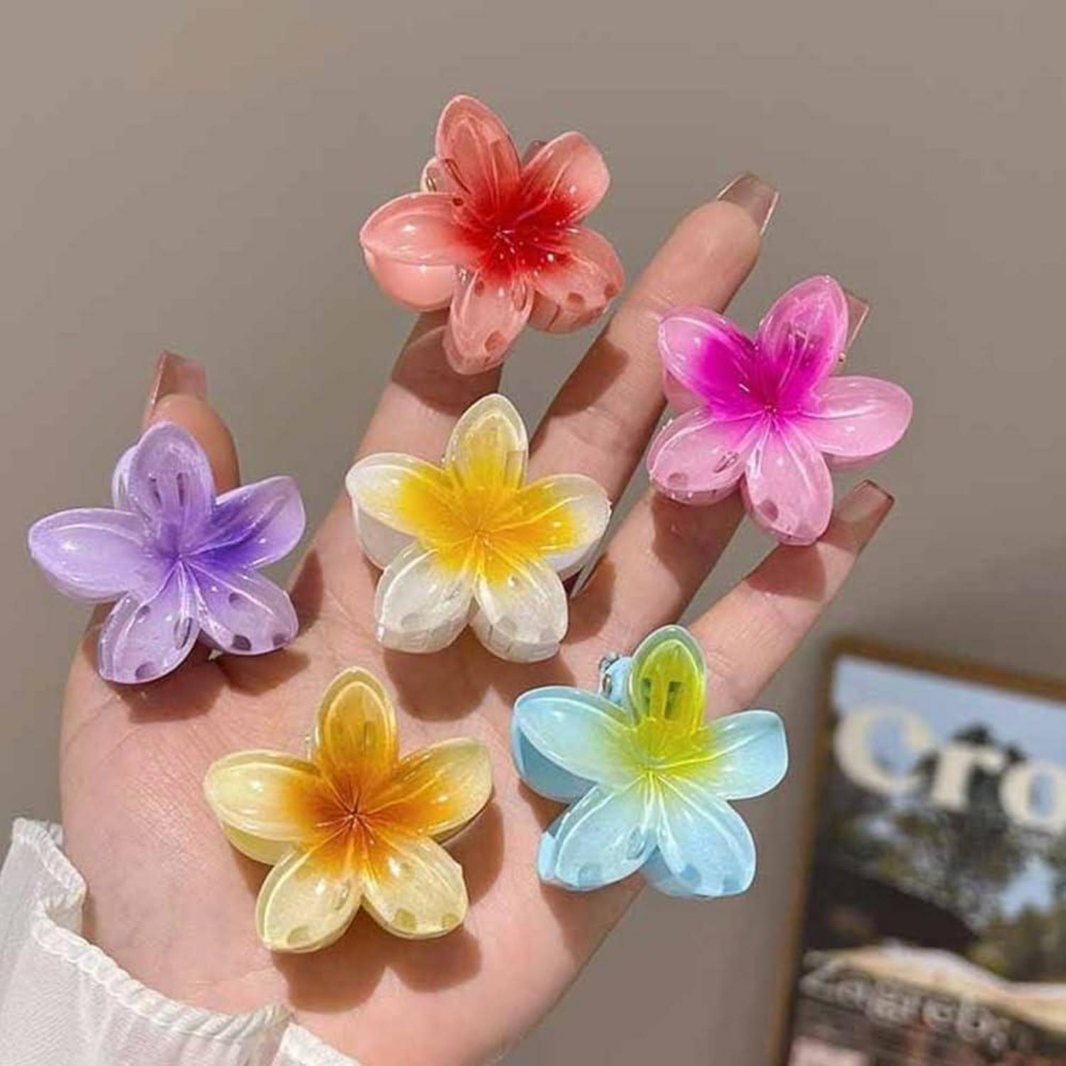 6er Set Blumen Haarklammer 4cm Acryl Haarspangen Mädchen Haar Clips