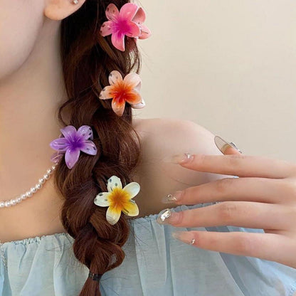 6er Set Blumen Haarklammern 4cm Acryl Haarspangen rutschfest Clips