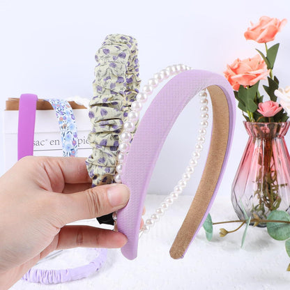 2. Modische Stirnbänder Damen 7-teiliges Mädchen-Stirnband-Set Glitzernde