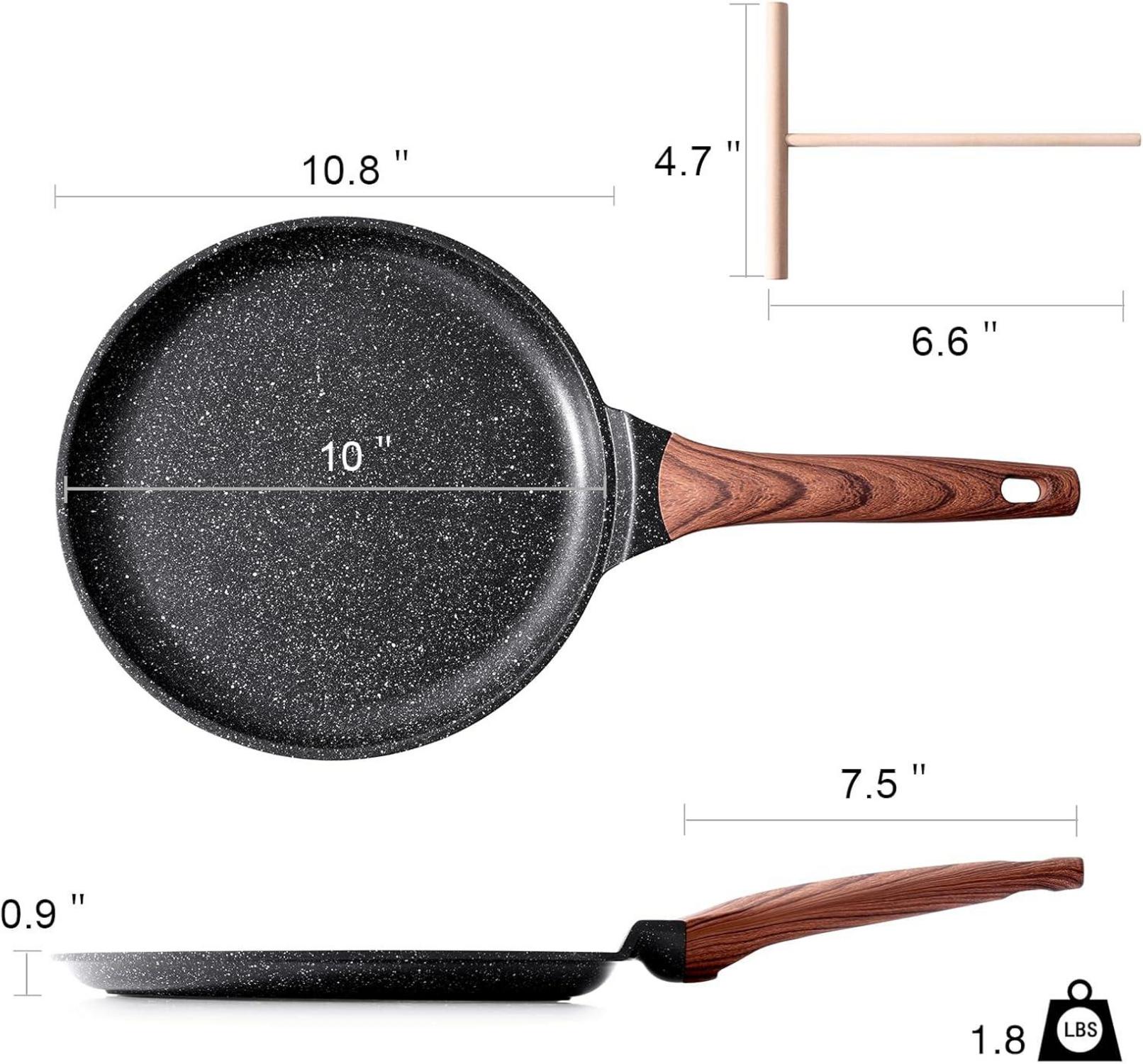 Crêpepfanne Antihaft 26cm Granitbeschichtung für Herd Induktion