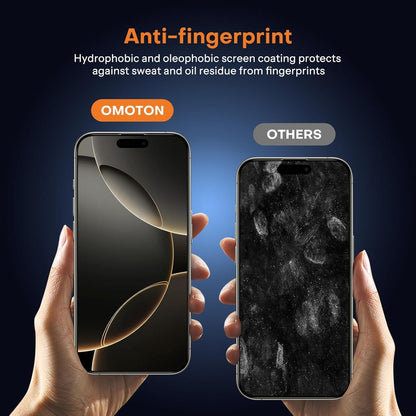 OMOTON iPhone 16 Pro Panzerglas Kameraschutz 9H Full Screen 2+2 Stück 6,3 Zoll