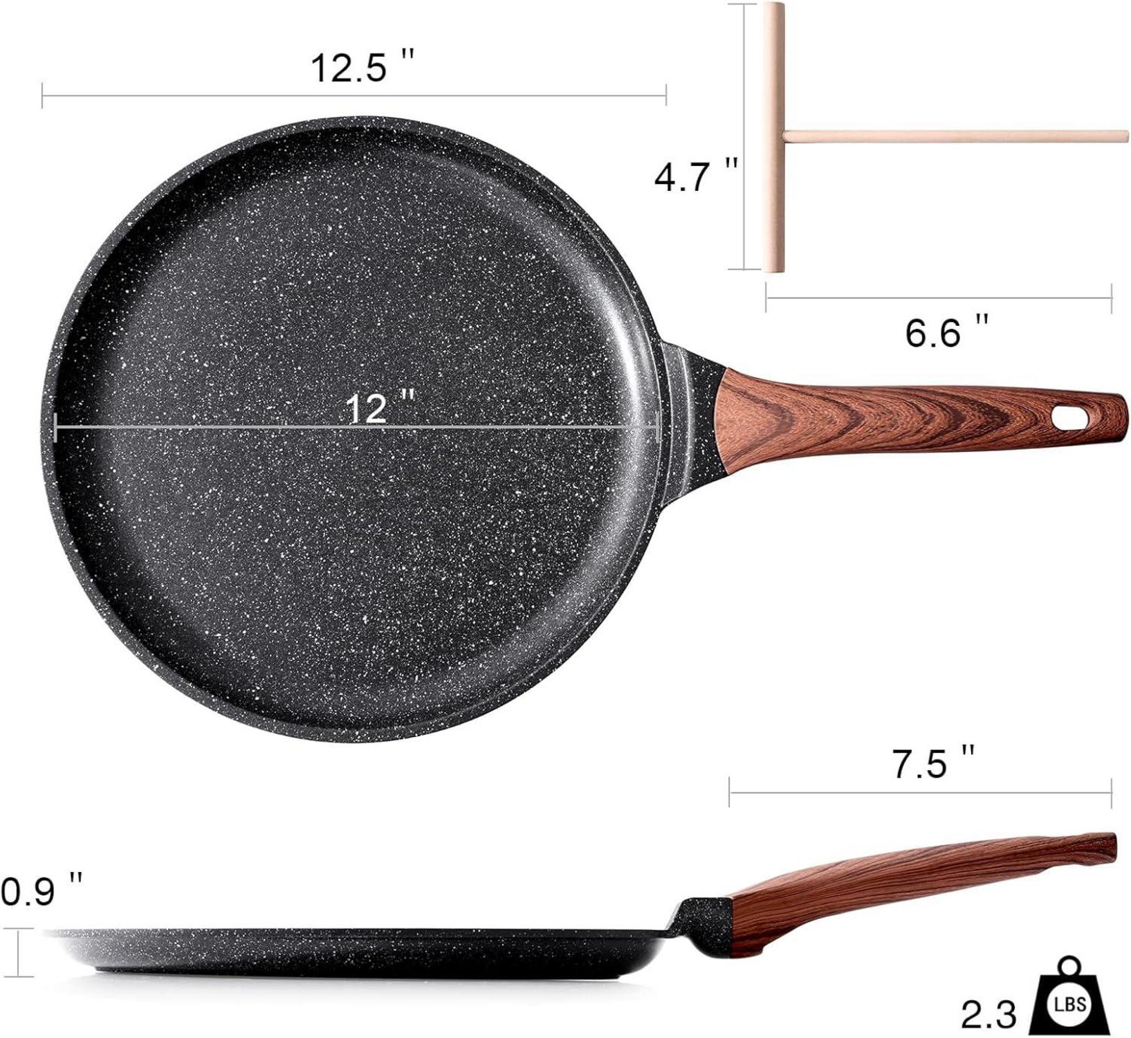 Crêpepfanne Antihaft 30 cm Granitbeschichtung für Herd Induktion