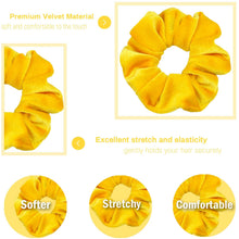 VENUSTE Gelbe Samt-Haargummis, 12er Pack - Premium-Qualität