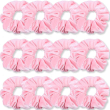 Premium Samt-Haargummis Rosa für Damen und Mädchen, 12 Stück