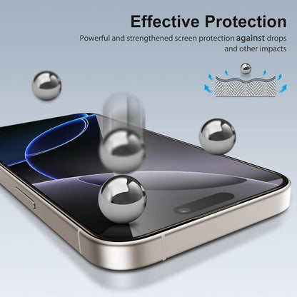 Panzerglas für iPhone 16 Pro, 3D Full Screen, Auto-Installation, 9H Härte, 2+2