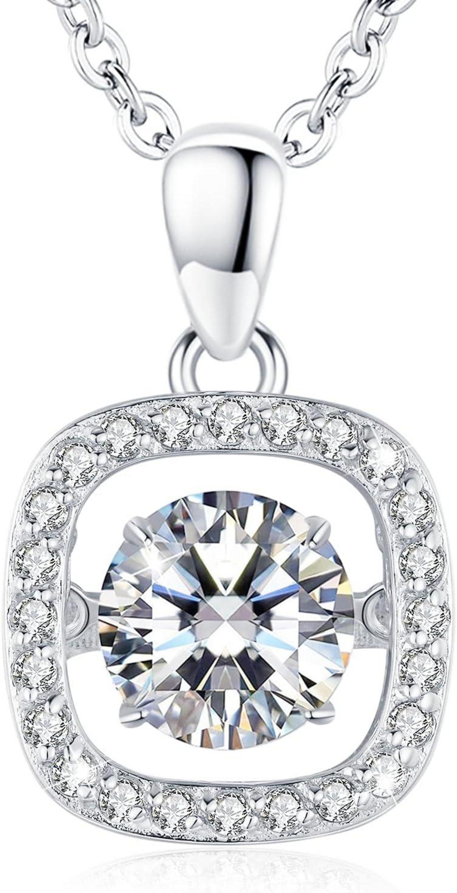 Moissanit Halskette Damen 925 Silber VVS1 Anhänger 1 Karat
