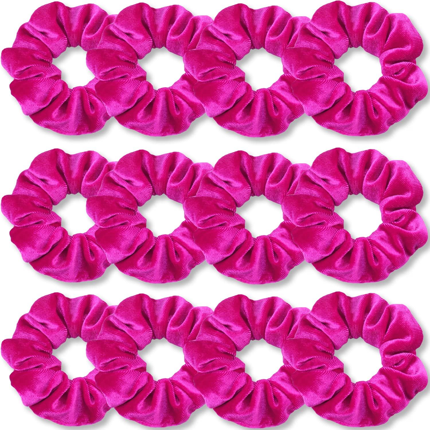 Premium Samt Haargummis 12er Set für Damen und Mädchen, einfarbig