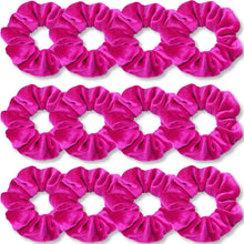 Premium Samt Haargummis 12er Set für Damen und Mädchen, einfarbig
