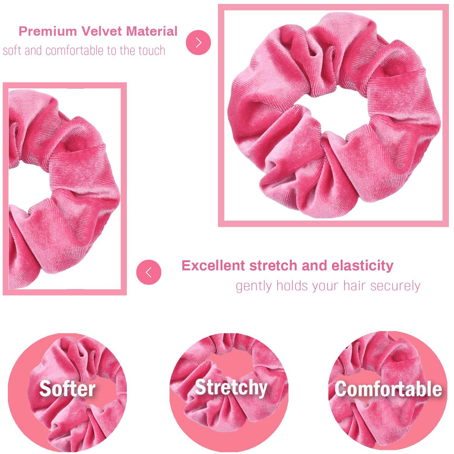 Rosa Samthaargummis Damen Mädchen Haarschmuck 12 Stück