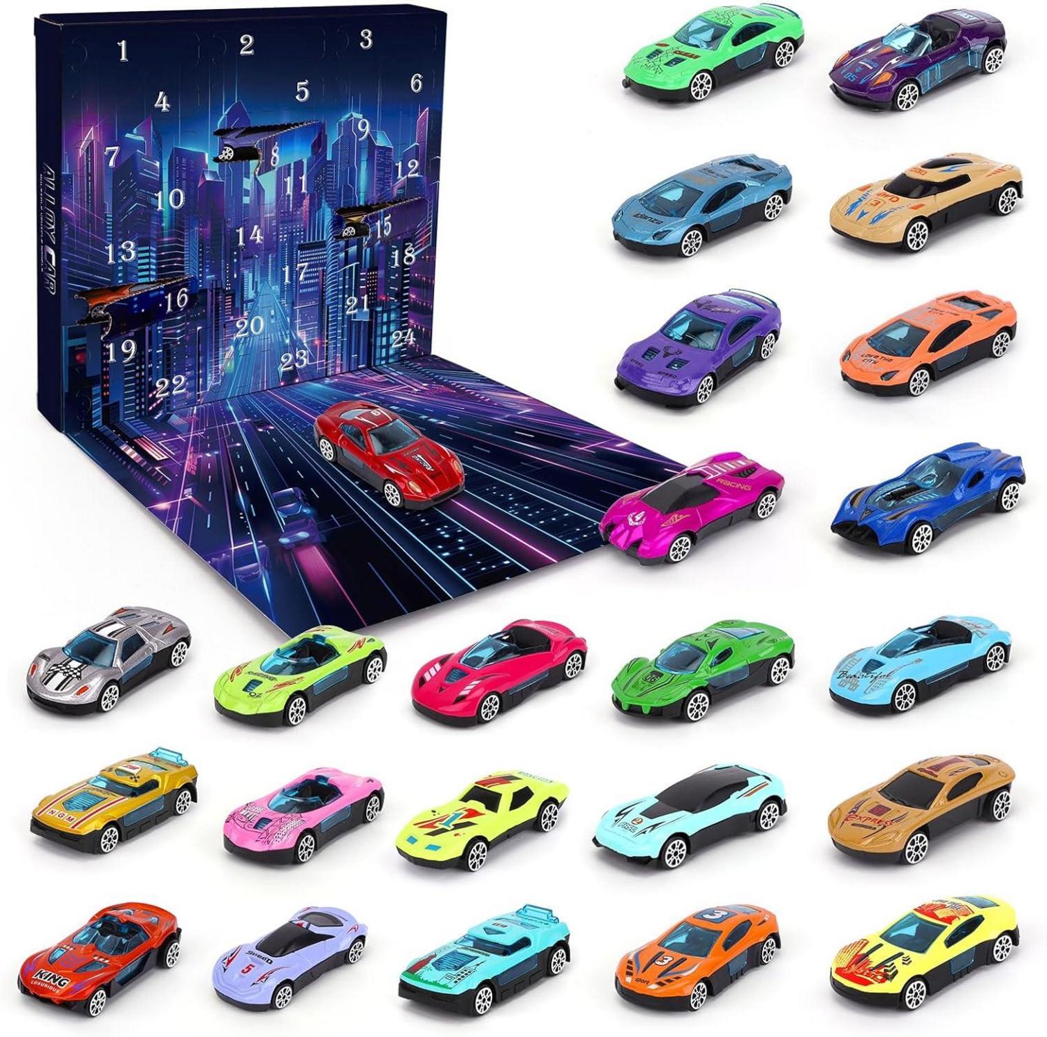 Adventskalender 2024 Kinder 24 Stück Auto Weihnachten Überraschung