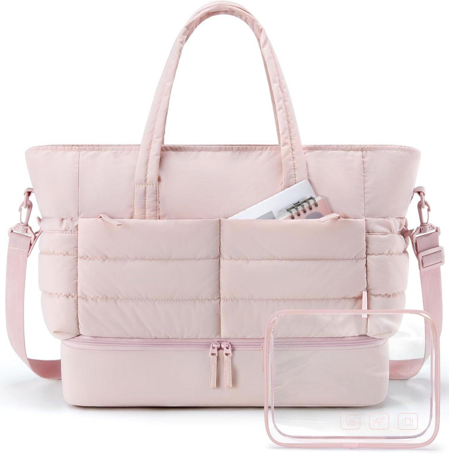Sportliche Damen Weekender Reisetasche mit Schuhfach 38l Rosa