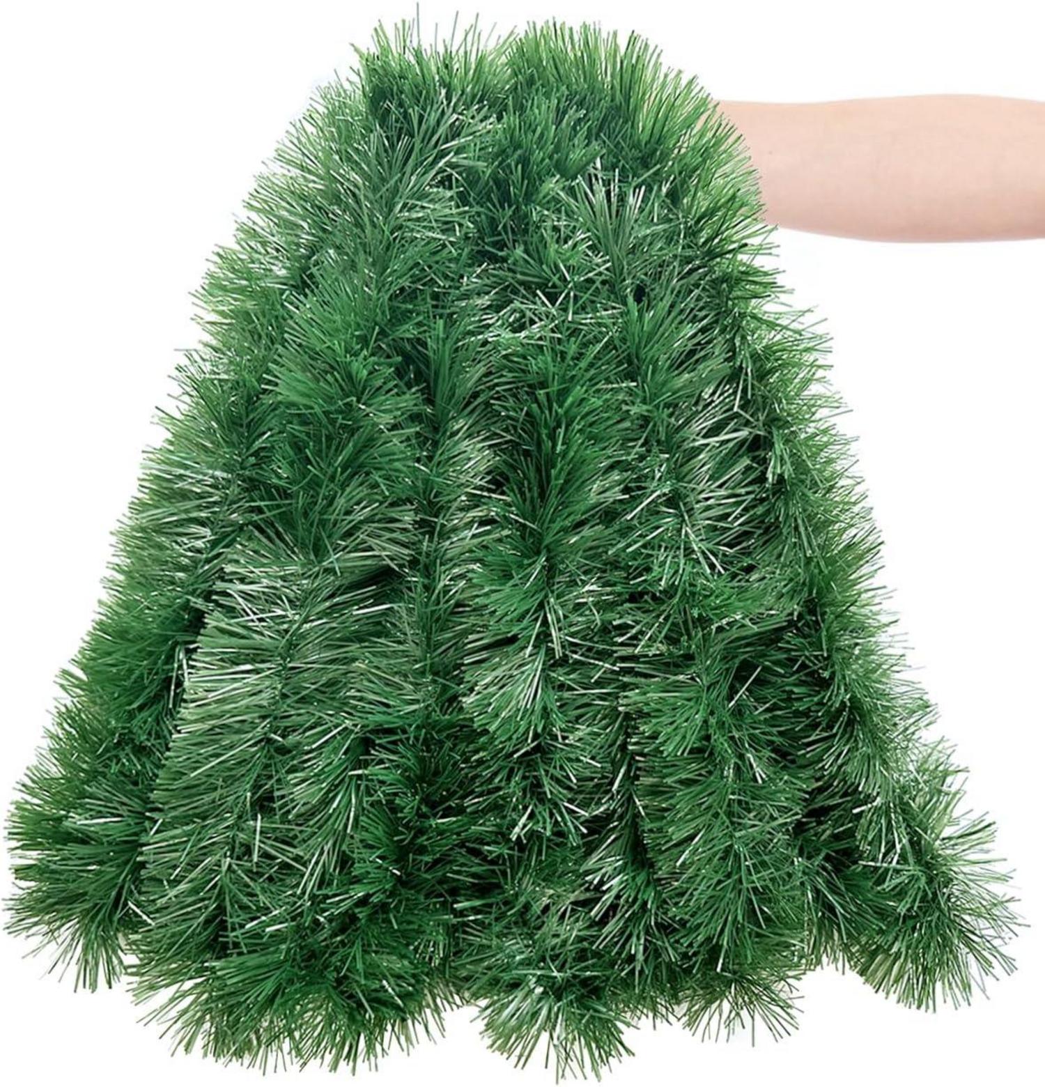 Weihnachtsgirlande 10m Tannengirlande Lametta Ø 10 cm, Deko
