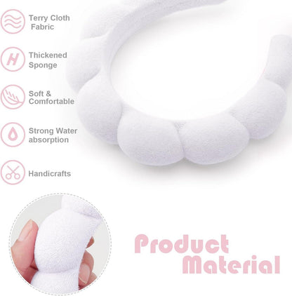 Spa-Stirnband Damen Schwamm Wolken Frottee Makeup Hautpflege 2 Pcs