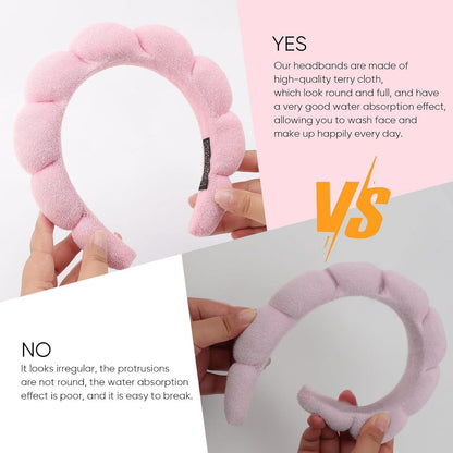 Spa Stirnband Damen Schwamm Frottee Makeup Hautpflege 2er Set Wolkenform