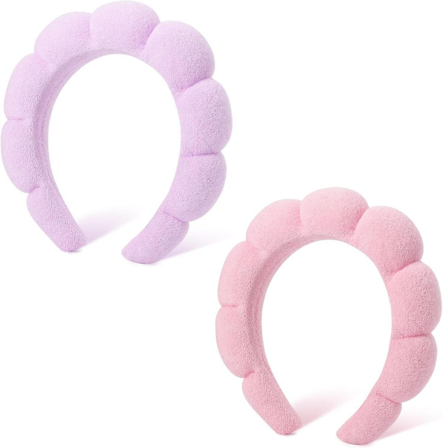 Spa-Stirnband Damen Schwamm Gesichtspflege Frottee Makeup 2er Set