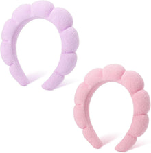 Spa-Stirnband Damen Schwamm Gesichtspflege Frottee Makeup 2er Set