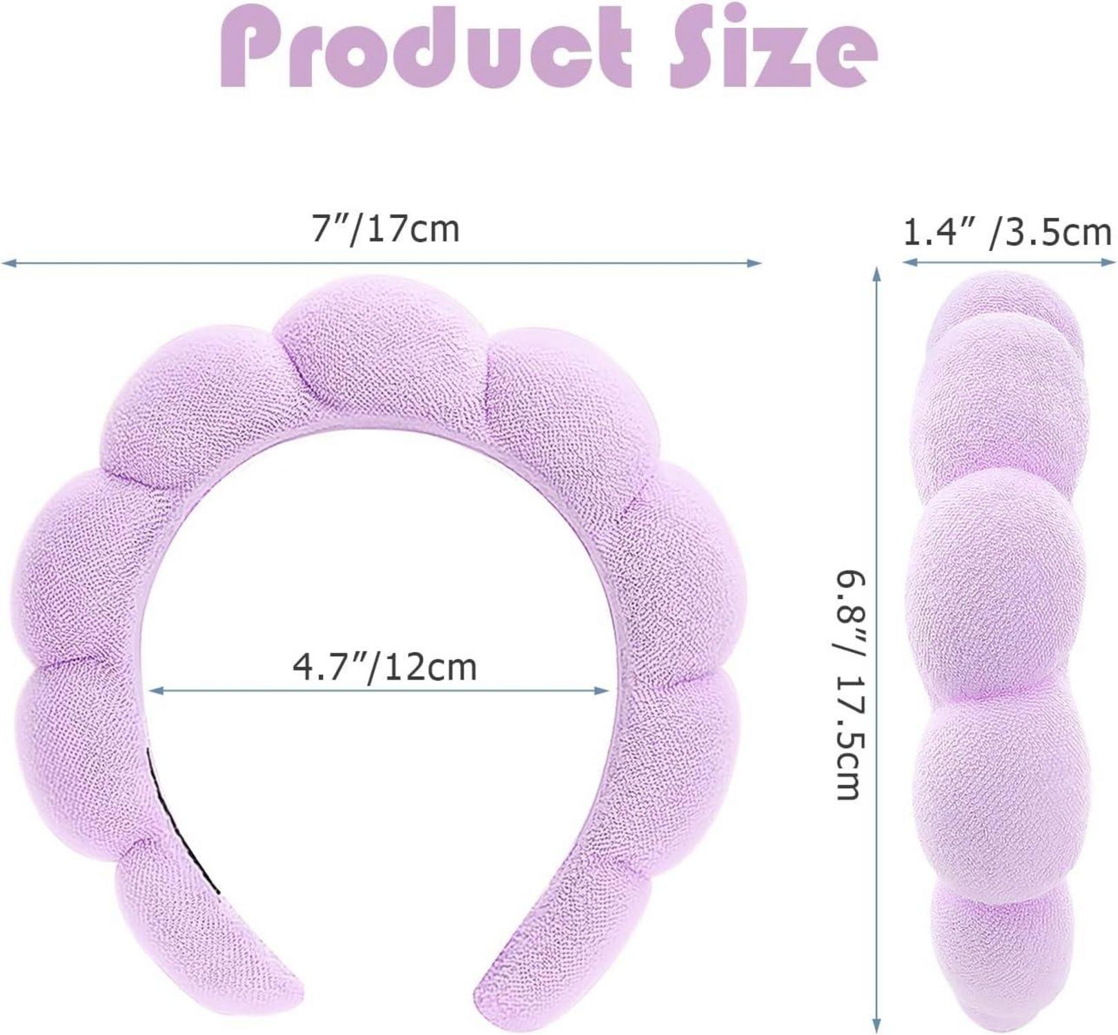 Spa-Stirnband Damen Schwamm Makeup Hautpflege Frottee 2pcs Blau/Pink