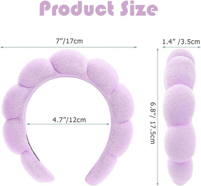 Spa-Stirnband Damen Schwamm Makeup Hautpflege Frottee 2pcs Blau/Pink