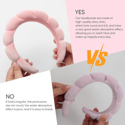 Spa-Stirnband Damen Schwamm Frottee Wolken Makeup Hautpflege 2